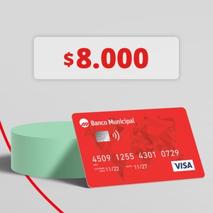 Crédito de $8.000 en tu tarjeta Visa de Banco Municipal